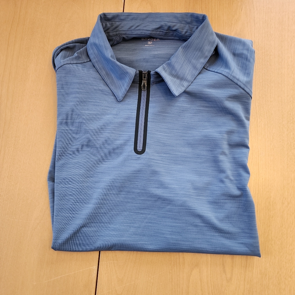 Mens Large Spyder stretch short sleeve shirt